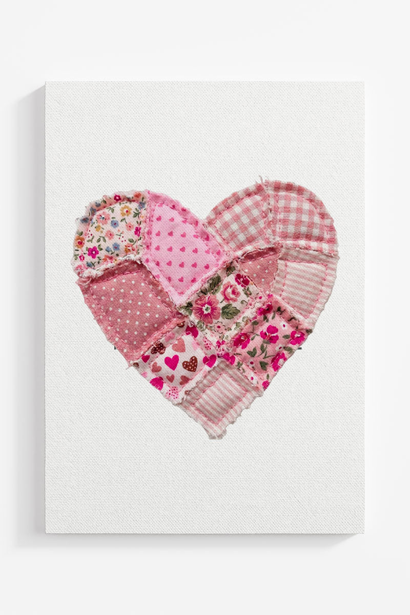 Patchwork Heart Ready To Frame Canvas Print