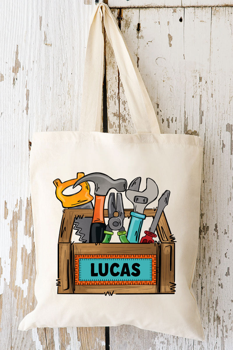 Personalized Little Fixer Small Canvas Tote *Personalize Your Name