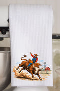 Vintage Rodeo Cowboy Waffle Kitchen Towel