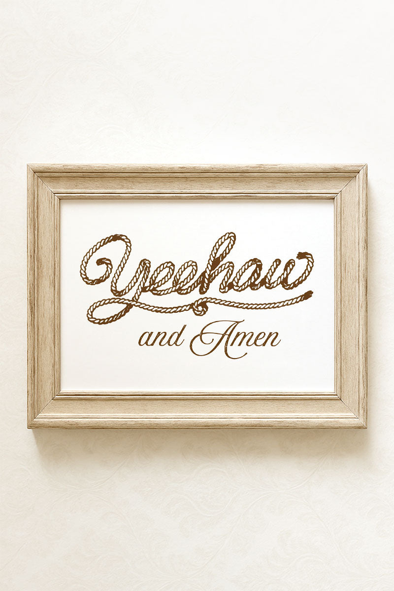 Yeehaw & Amen Ready To Frame Canvas Print
