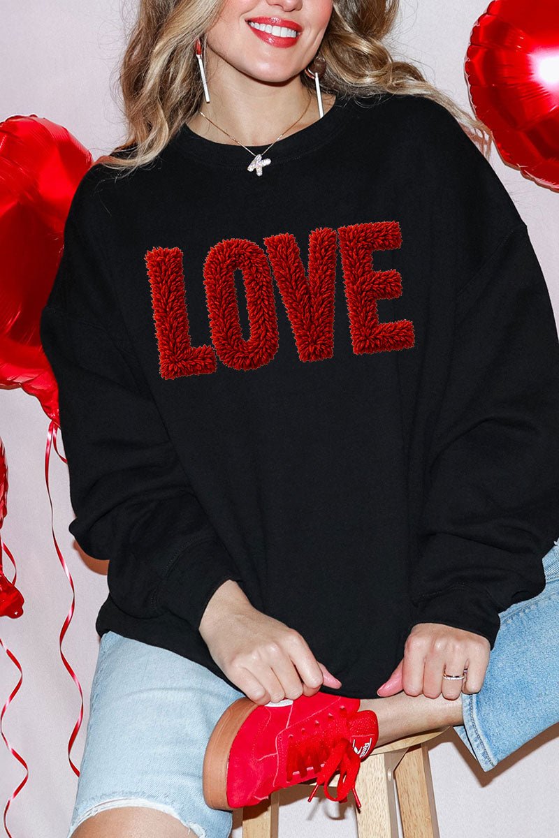 Fall In Love Faux Yarn Heavy Blend Crew Sweatshirt product image 3