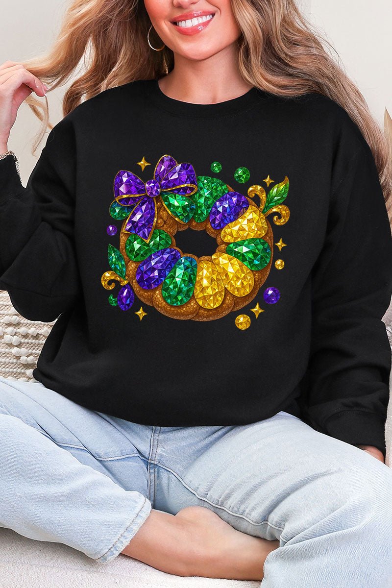 Faux Rhinestone King Cake Heavy Blend Crew Sweatshirt product image 3