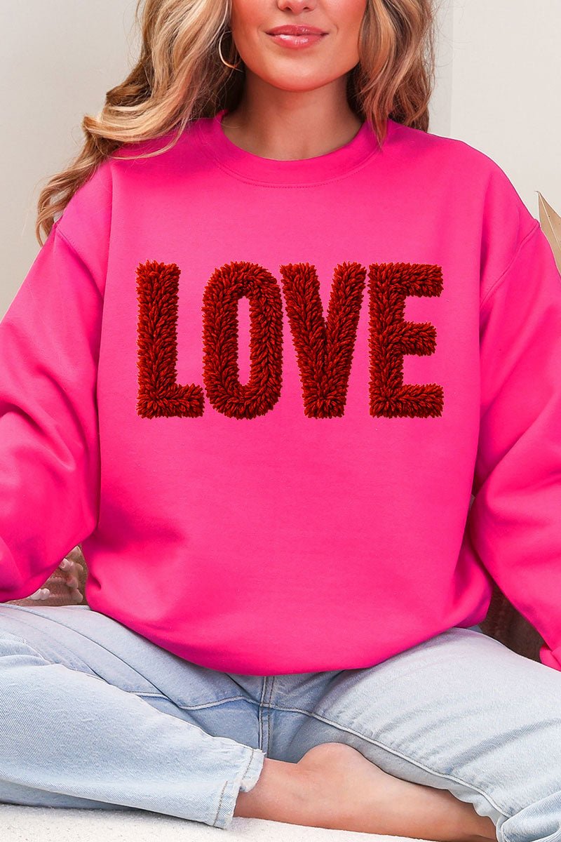 Fall In Love Faux Yarn Heavy Blend Crew Sweatshirt product image 4