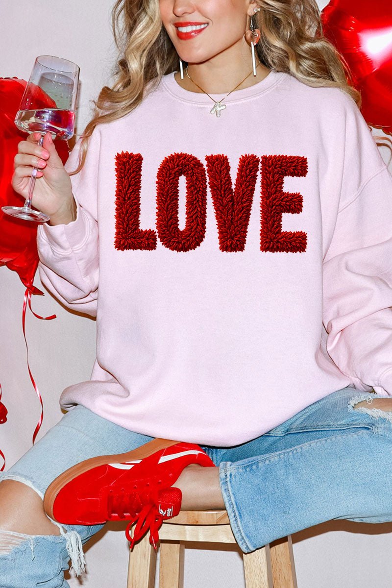 Fall In Love Faux Yarn Heavy Blend Crew Sweatshirt product image 1