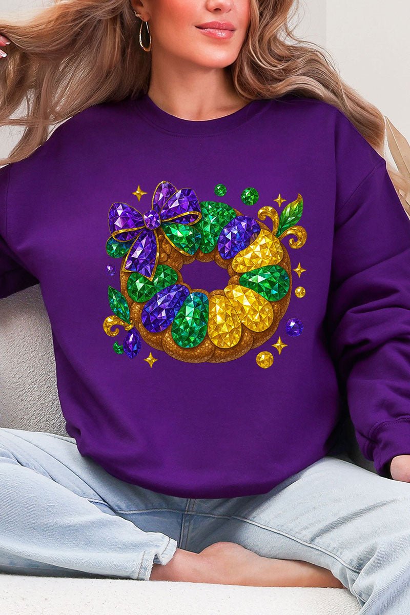 Faux Rhinestone King Cake Heavy Blend Crew Sweatshirt product image 4