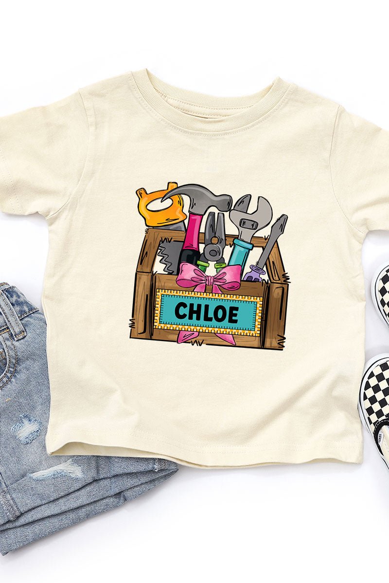 Toddler Personalized Coquette Little Fixer Fine Jersey Tee product image 9
